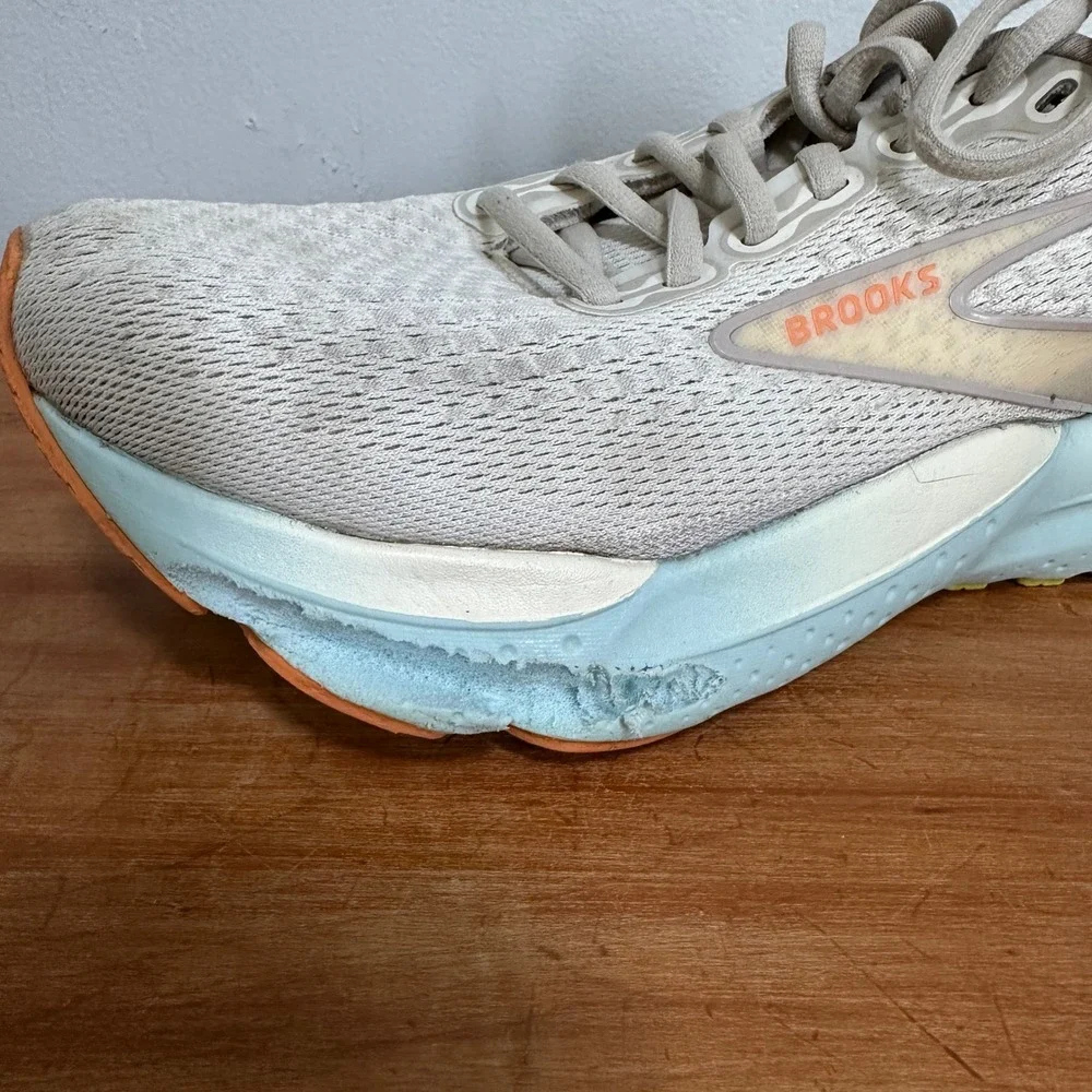 Brooks Glycerin 21 Running Shoes Women 8 Tan Blue 1204081B195 Neutral Cushion